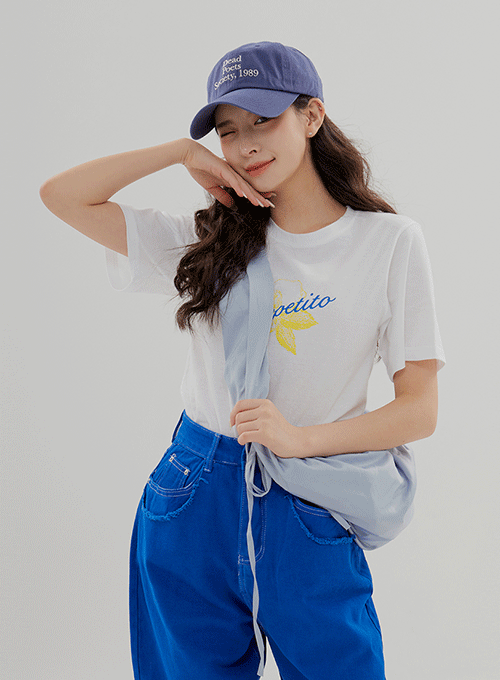 Lemon Color Short Sleeve T Shirt B0802