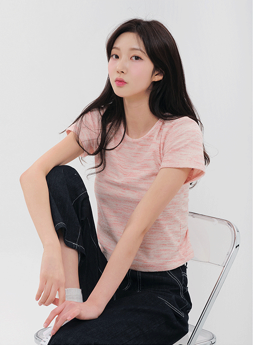 Short Sleeve T Shirt with Ribbon Detail BM19