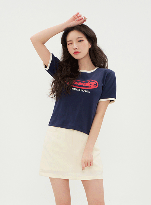 Short Sleeve T Shirt with Graphic Print OM22
