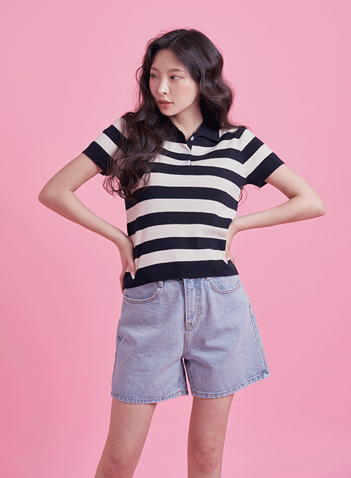Striped Collared Knit BY12