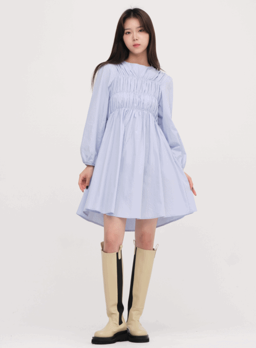 Shirring Mini Dress