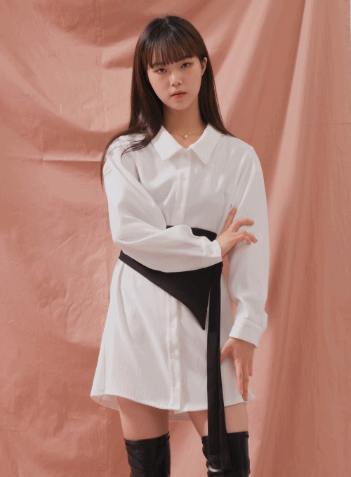 Strap Detail Shirt Dress