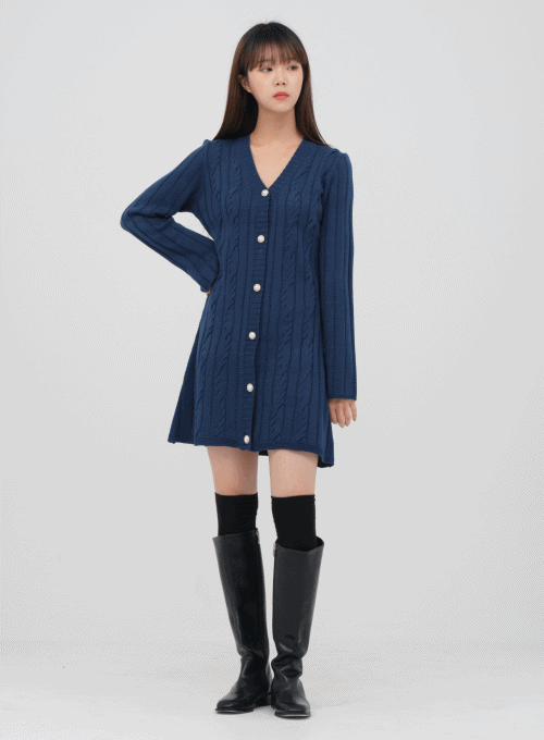 Tweed Front Button Mini Dress