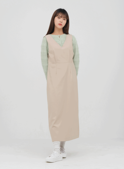 Deep V Neck Sleeveless Maxi Dress