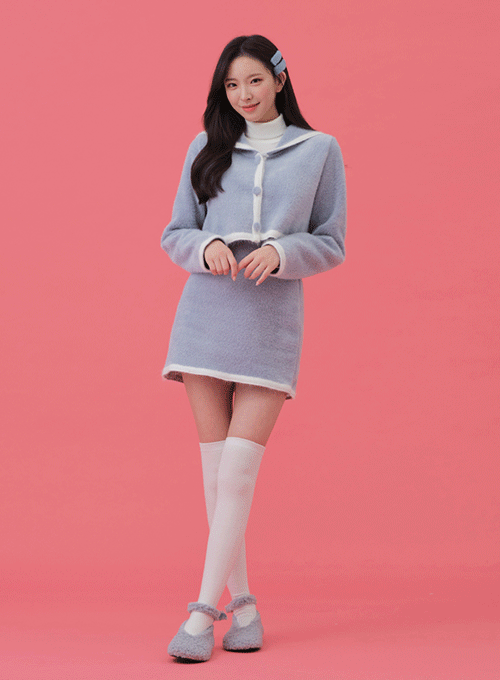 Lining Collar Cardigan