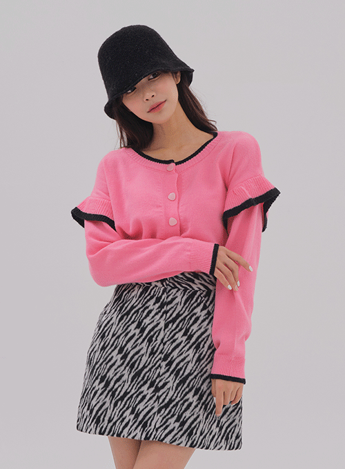 Buttoned Colorful Cardigan