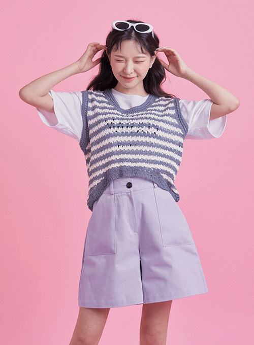 Knitted Striped Vest BY13