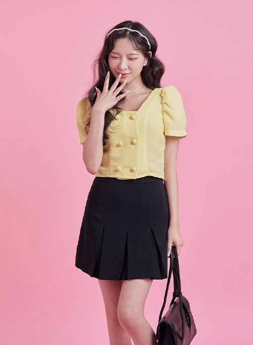 Tweed Puff Sleeve Jacket BY12