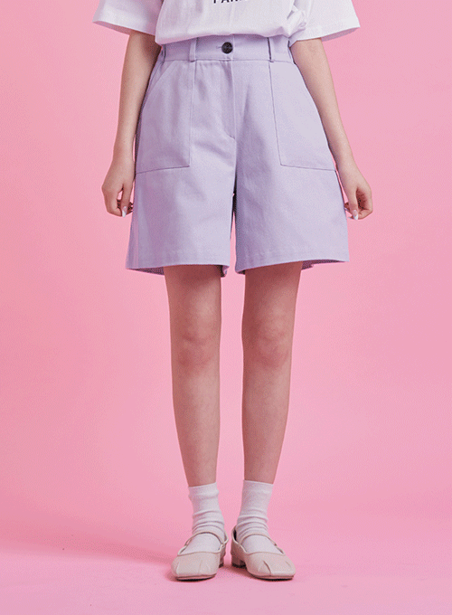 Pocketed Wide Pintuck Shorts BY13