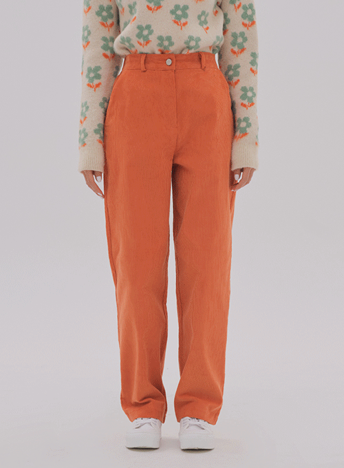 Corduroy Elastic Waist Pants