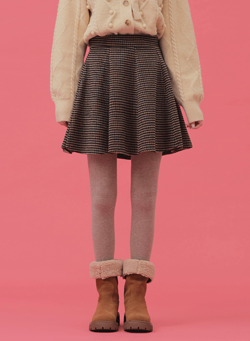 Mini Check Flare Skirt
