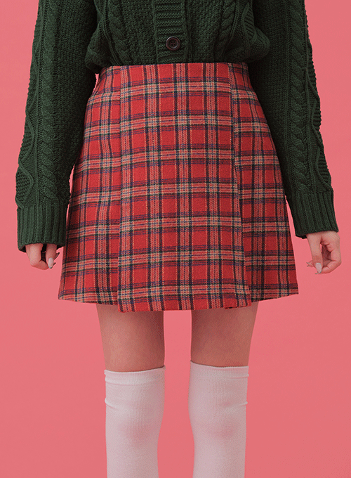 Plaid A-Line Miniskirt