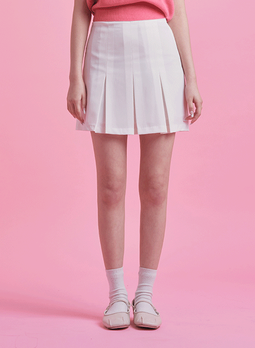 Front-only Pleated Mini Skirt BY12