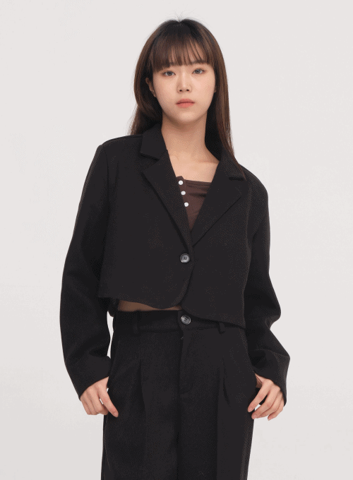 One Button Crop Jacket