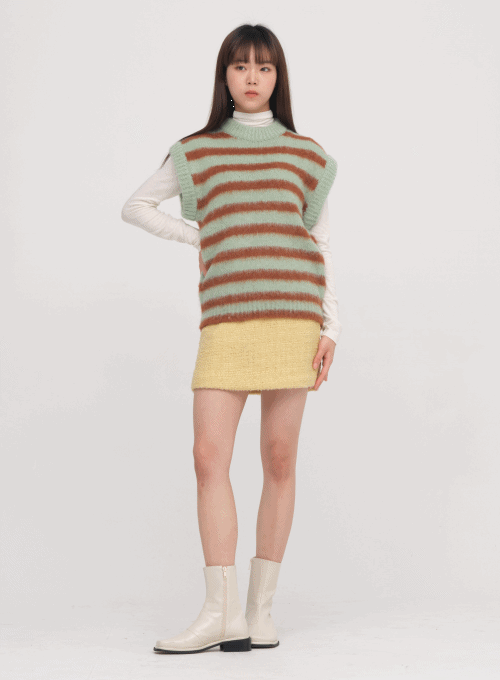 Tweed Simple Mini Skirt