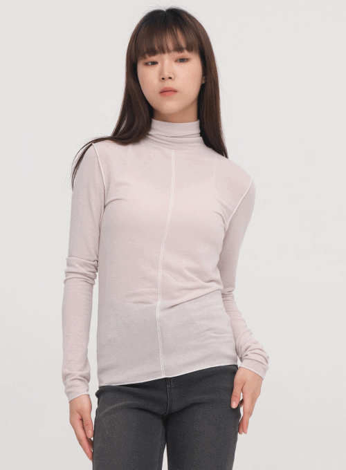 Line Detail Turtleneck Tee