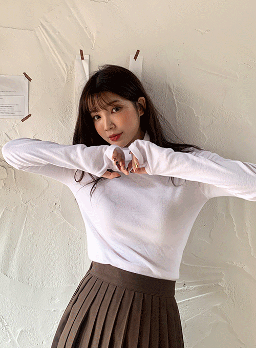 Turtle Neck Long-sleeve Top BA15