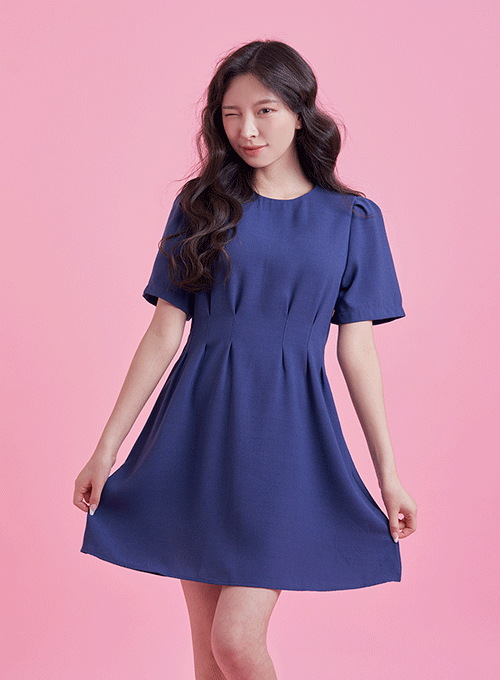 Pintuck Mini Dress BY12