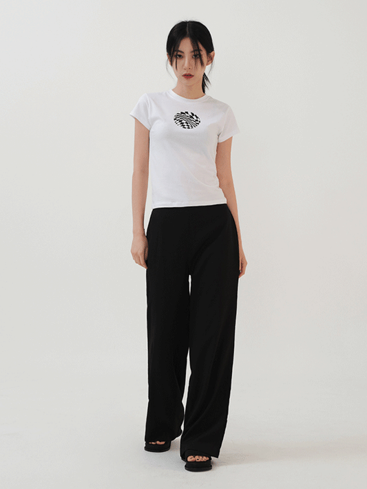 High Waisted Wide Leg Silk Pants CA04