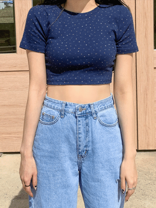 Flower Print Crop Top CCA26