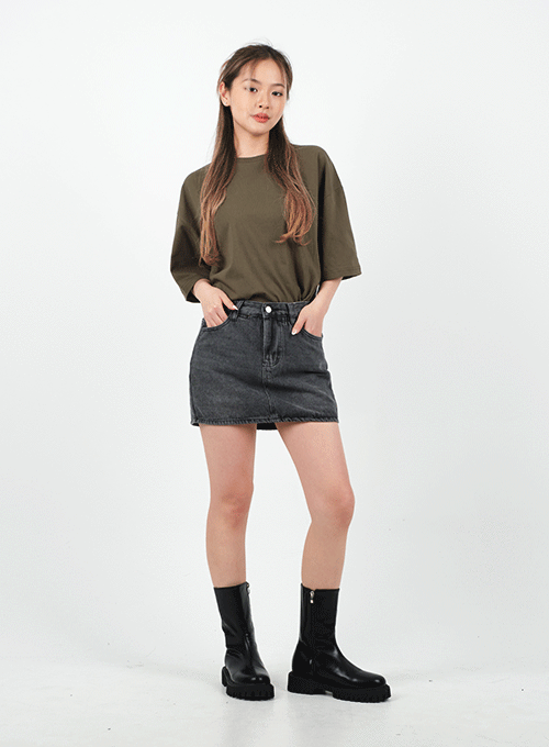 Mid-Rise Mini Denim SKorts CA26