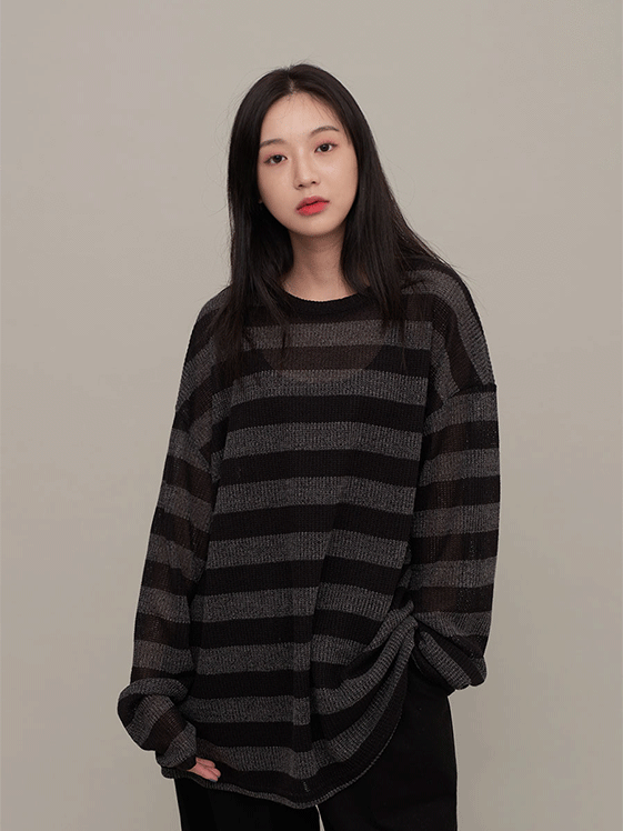 Stripped Relaxed Fit Knit F17