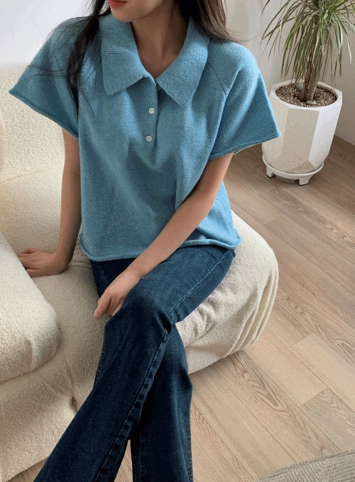 Short Sleeve Knit Sweater