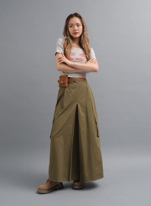 Pocketed Maxi Cargo Skirt CY24