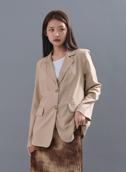 Loose-Fit Linen Blazer Jacket CM3