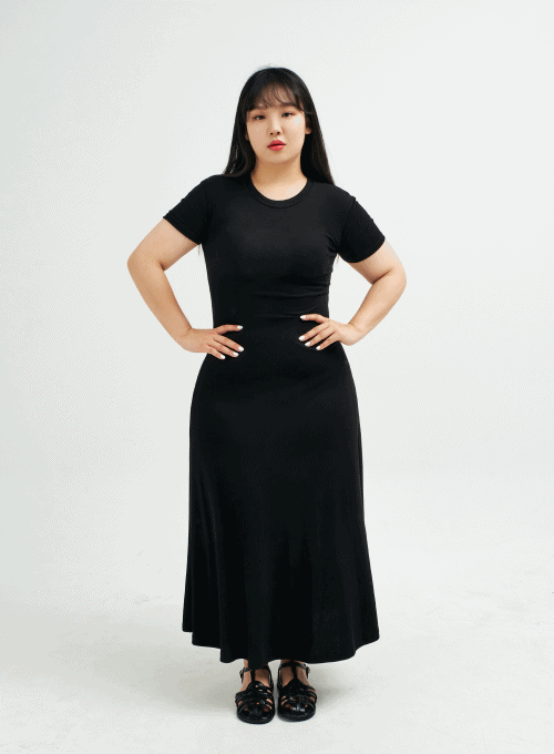 Plus Flare Slim Fit Maxi T-Shirt Dress IY24