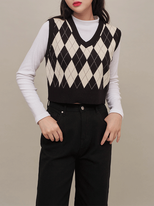 Argyle Knitted Vest