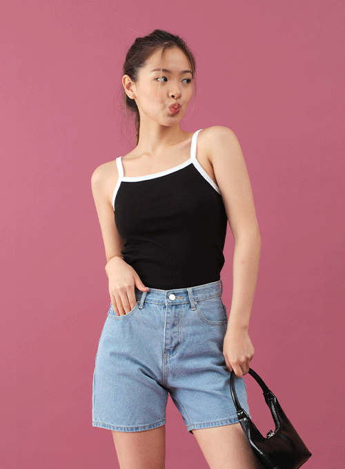 Colored Hem Sleeveless Top CY16