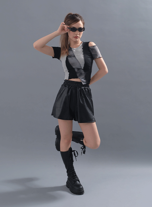 Faux Leather Shorts CY13