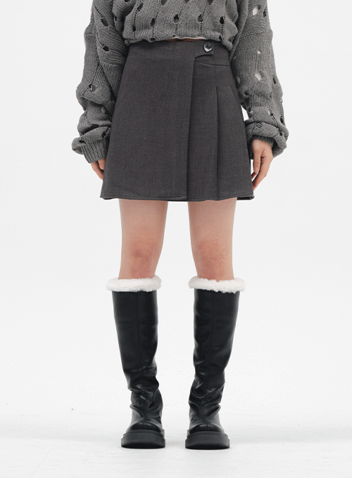 Half Pleated Mini Skirt