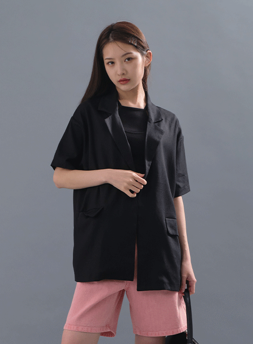 Linen Oversized Blazer Jacket CM12