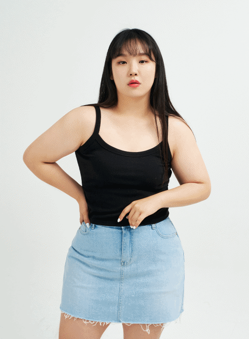 Plus Everyday Basic Ribbed Cropped Cami Top IY24