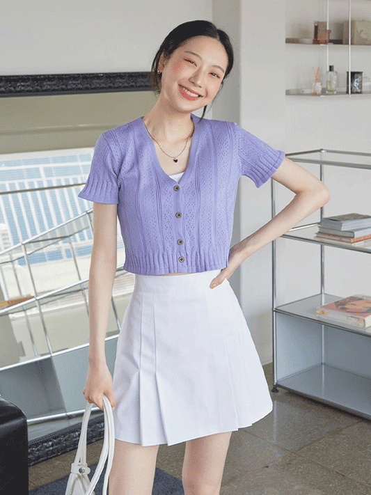 V Neck Short Sleeve Cardigan CM3