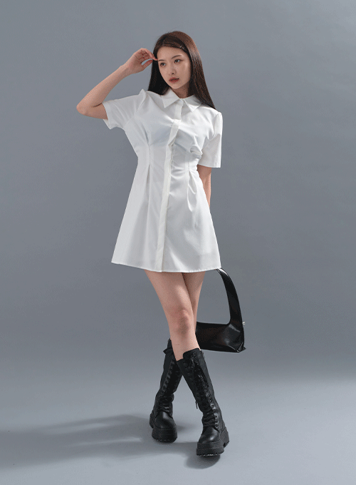Milky Pintuck Shirt Dress CM10