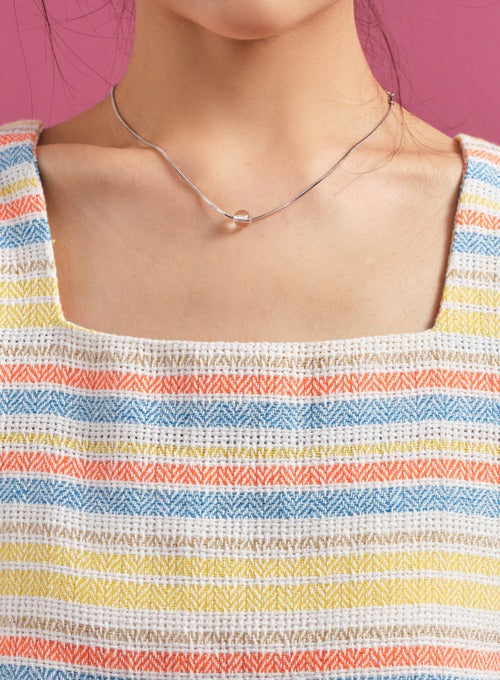 Silver Color Marble Necklace CY16