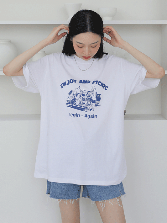 Short Sleeve T Shirt with Graphic Print F25