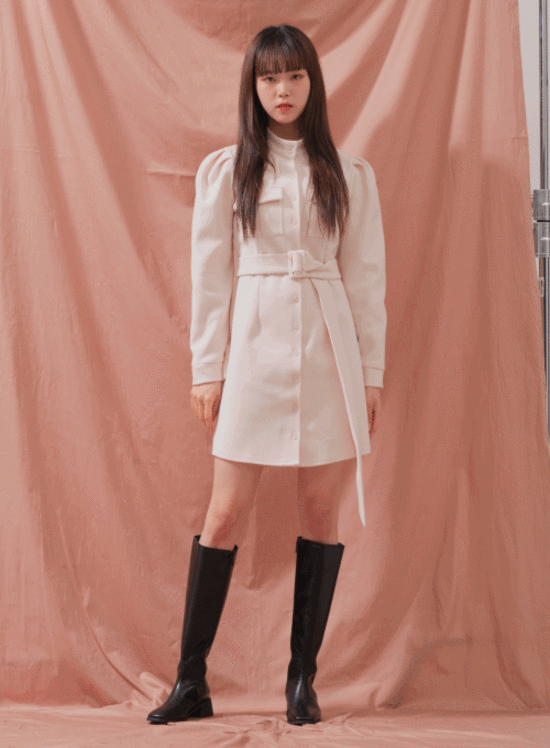 Front Button Mini Dress