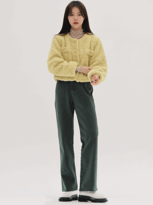 Deep Green Denim Pants