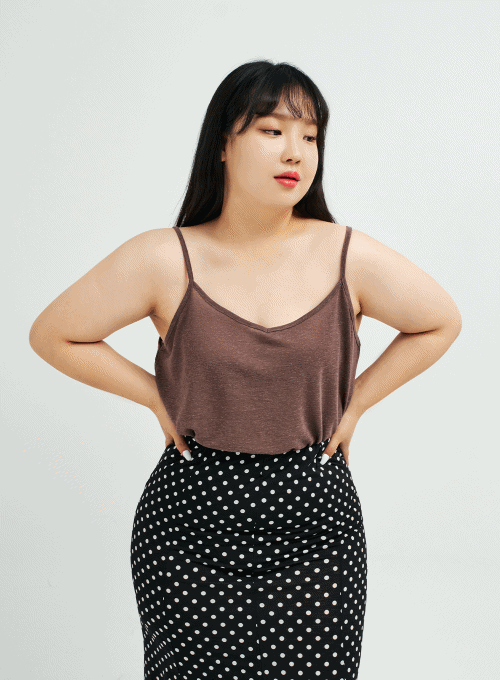Plus Loose Fit Linen Cami Top IY24