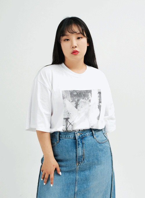 Plus Angel Print Graphic Tee IY24