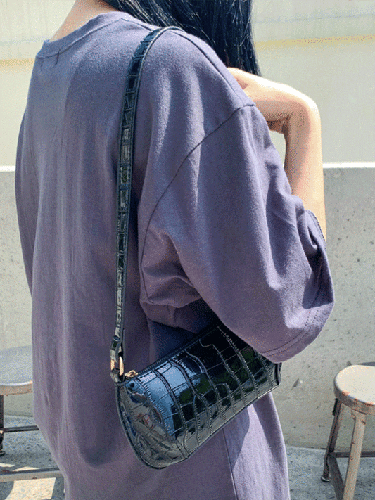 Croc Texture Square Shoulder Bag CCM02