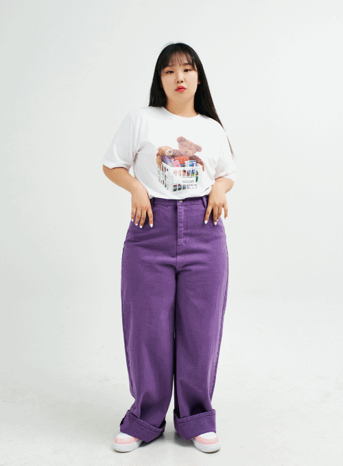 Colorful Wide Leg Jeans IY24