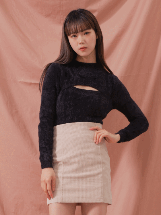 Front Peekaboo Knit Sweater