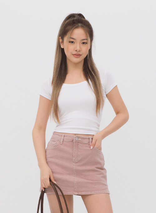 Scoop Neck Short Sleeve T Shirt CM11