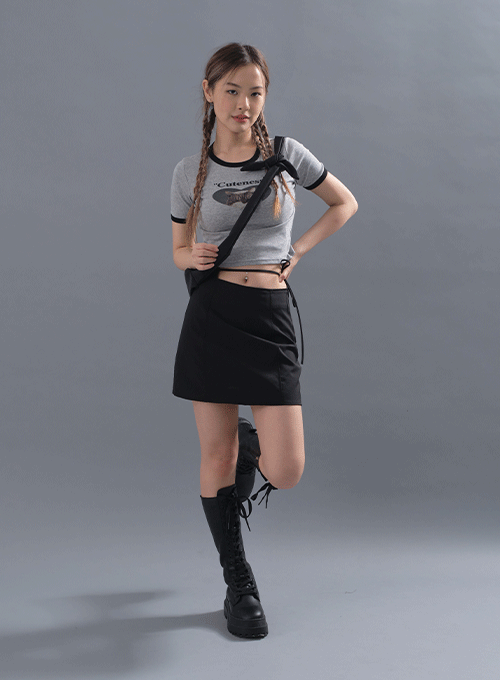 Waist Strap Mini Skirt CY13