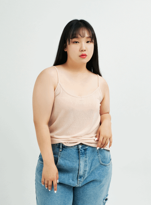 Plus Sheer Loose Fit Cami Top IY24